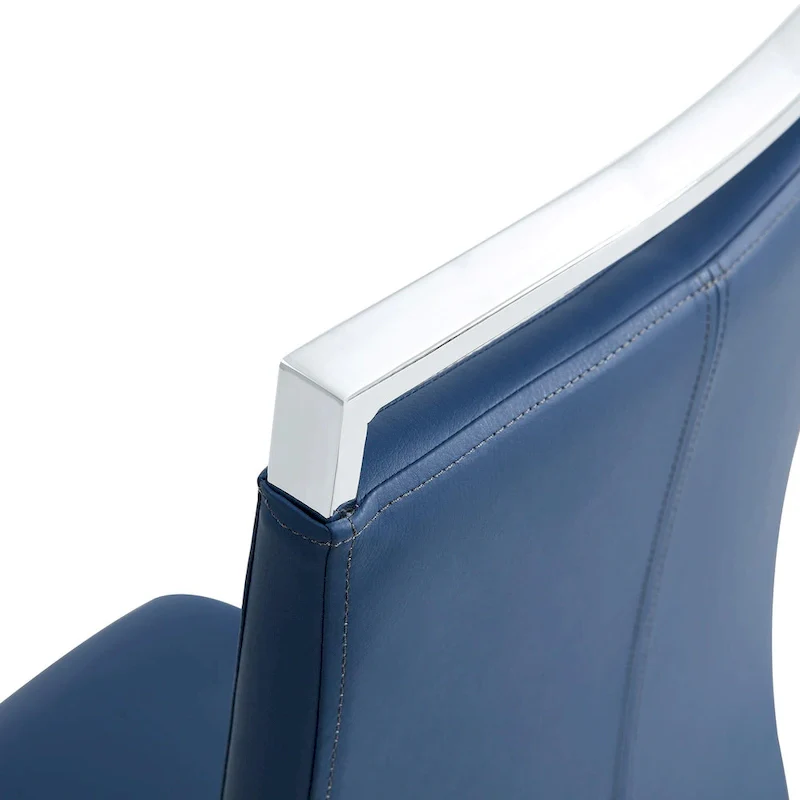 Set of 4 Modern Dining Chairs,High Back Side Chair with C-shaped Tube Chrome Metal Legs