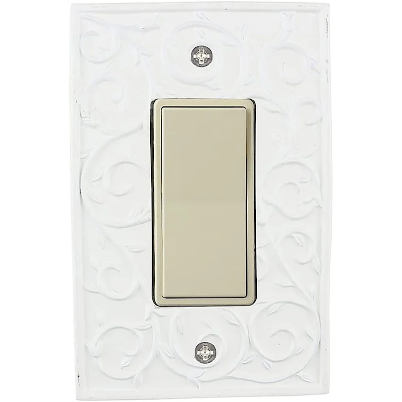 Meriville French Scroll 1 Rocker Wallplate, Single Switch Electrical Cover Plate