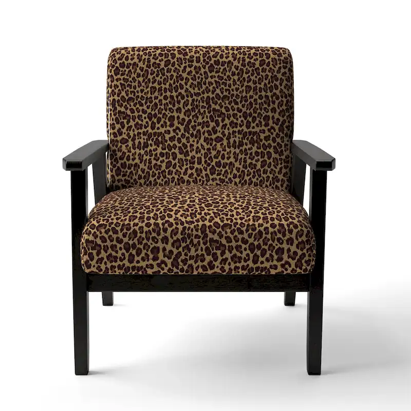 Designart Leopard Fur II Upholstered Cabin & Lodge Accent Chair and Arm Chair