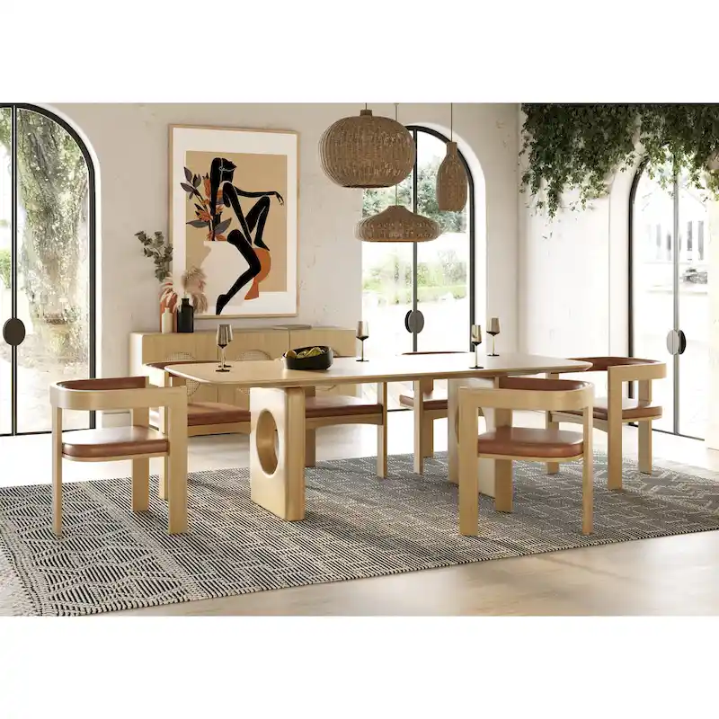 Nova Domus Oshana Modern White Oak Dining Table