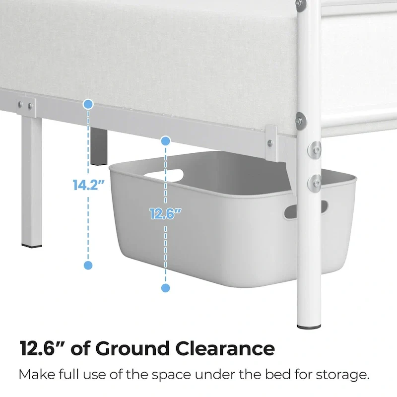 Yaheetech Metal Bed Frame Mattress Foundation with Slatted Bed Base