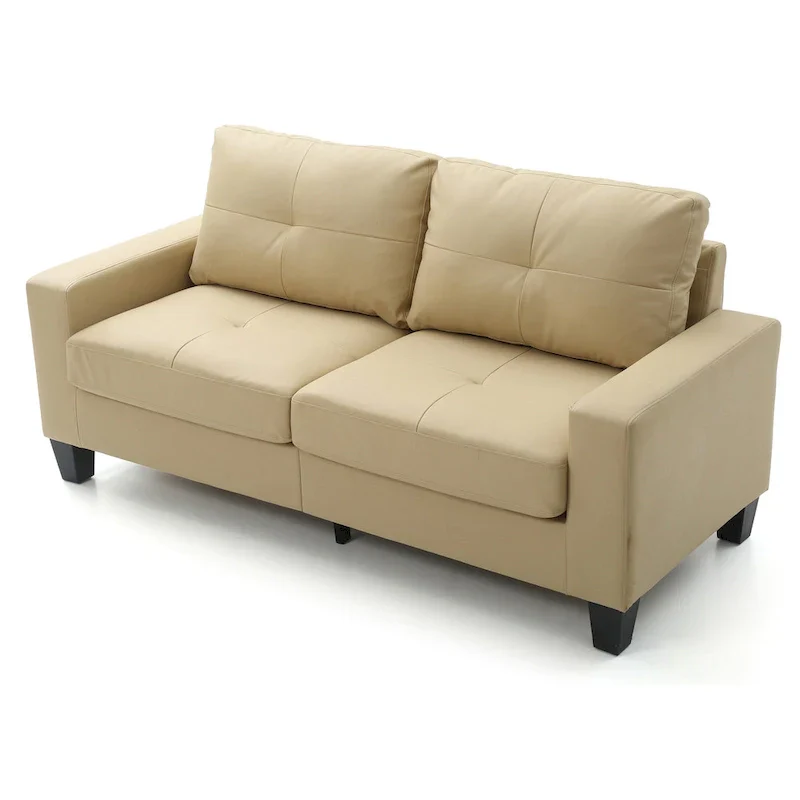 71 in. W Track Arm Faux Leather 3-Seat Sofa