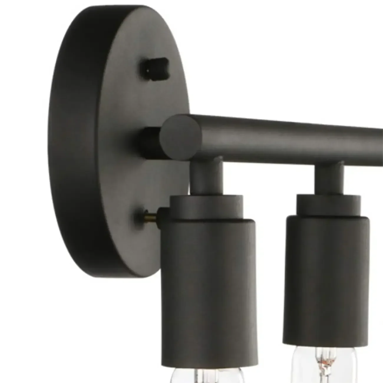 Industrial Black Metal 4-Light Cylinder Vanity Lights