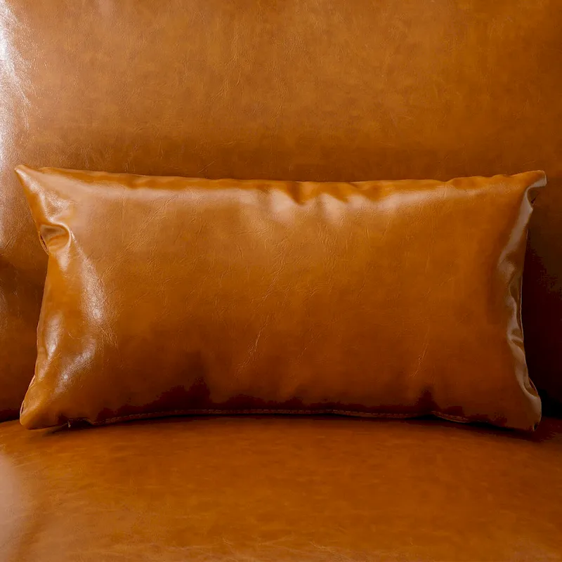 Upholstered Linen Blend Accent Chair with Wooden Legs and One Pillow