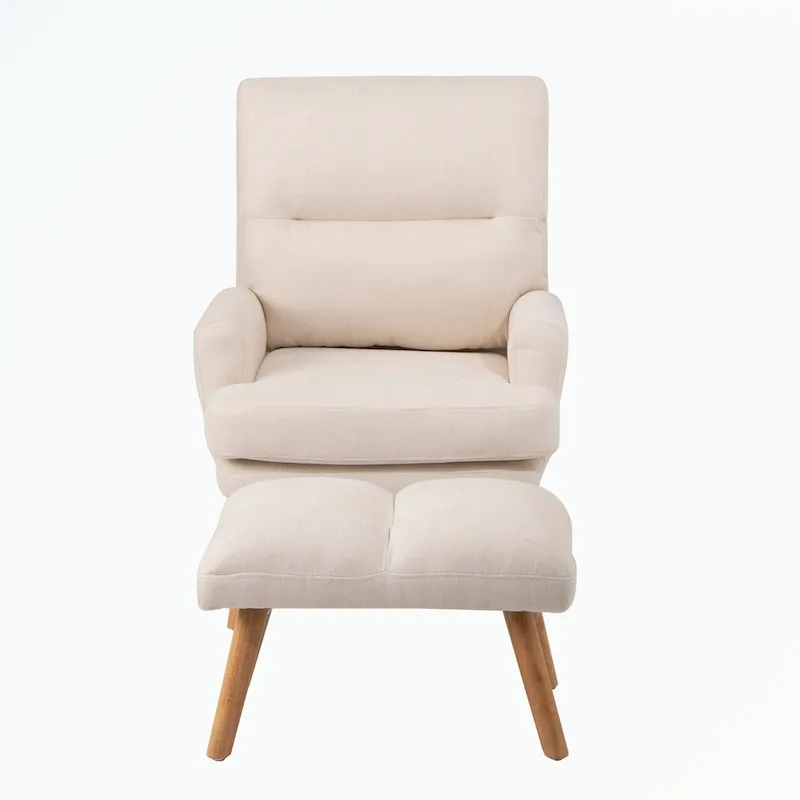 Accent Chair with Ottoman Set, with Adjustable Backrest