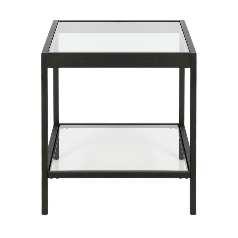 Alexis Modern Metal and Glass Square Side Table
