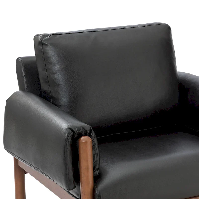 Tiago Comfy Glossy Living Room Armchair with Solid Wood Base Set of 2