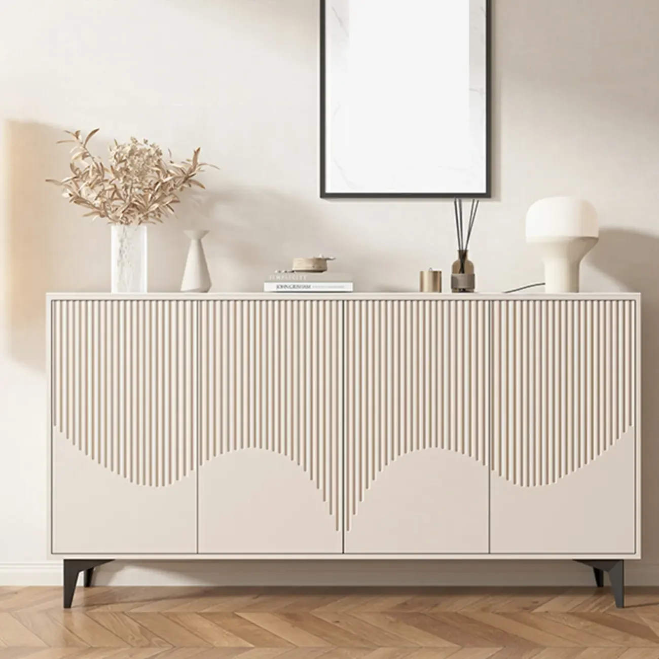 Hallway White Wood Shoe Cabinet with Slate