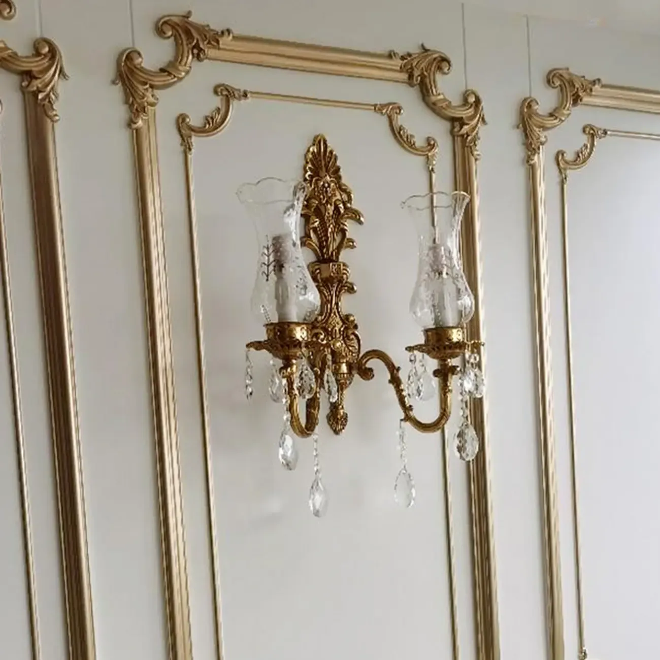 Luxury Crystal Glass Gold Wall Sconce
