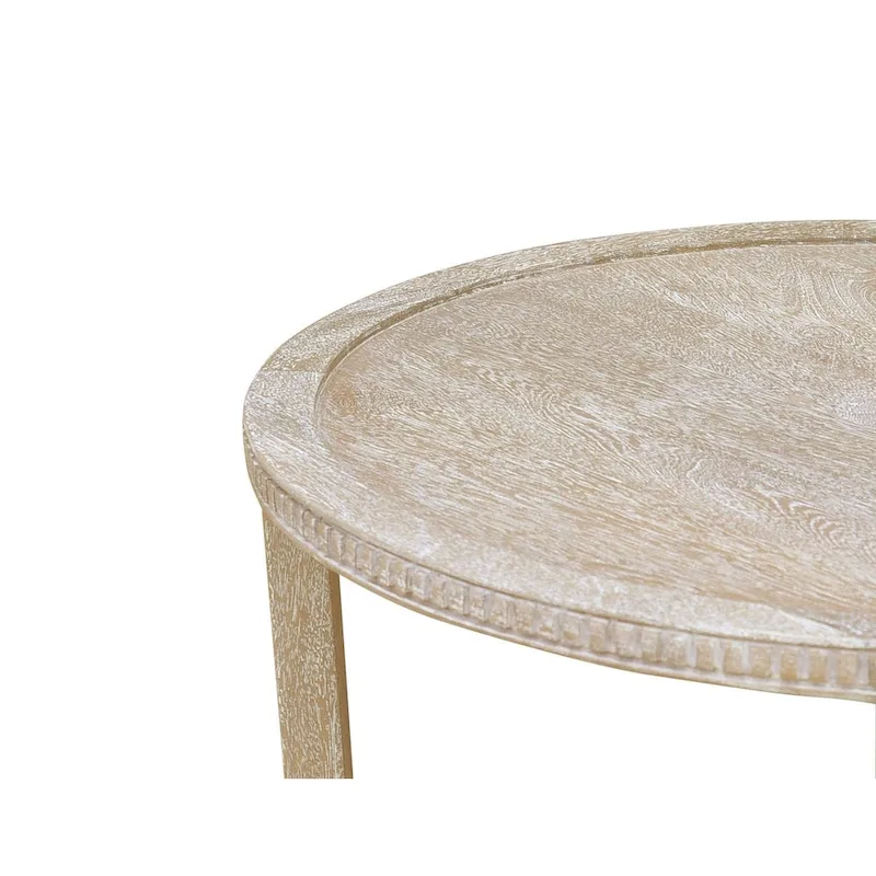 Rohan 48-inch Round Mango Hardwood Coffee Table with Shelf