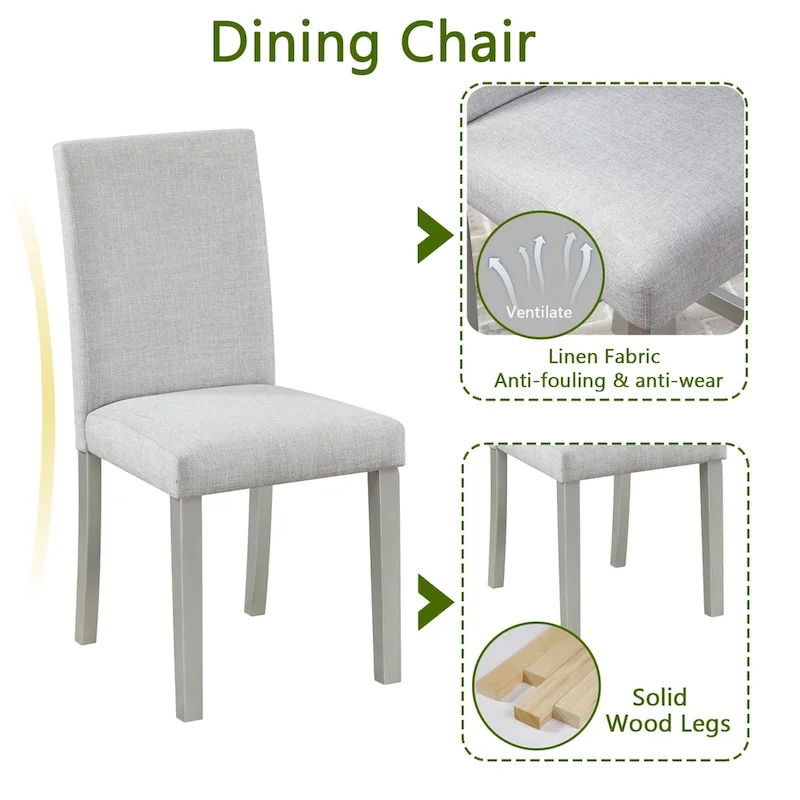 5 Piece Wooden Dining Table Set