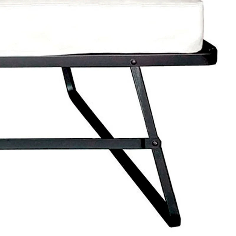 Metal Rollaway Folding Bed with 48 Inch Mattress and Casters, Black