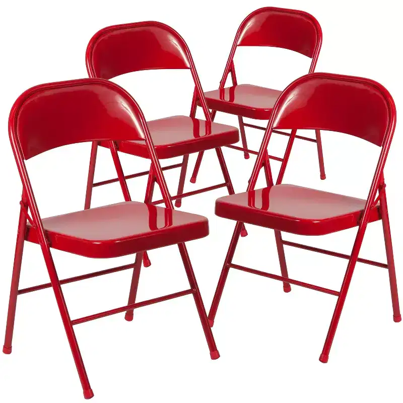 Flash Furniture 4 Pack HERCULES Series Double Braced Metal Folding Chair
