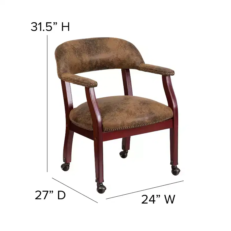 Emma and Oliver Conference Chair with Accent Nail Trim and Casters