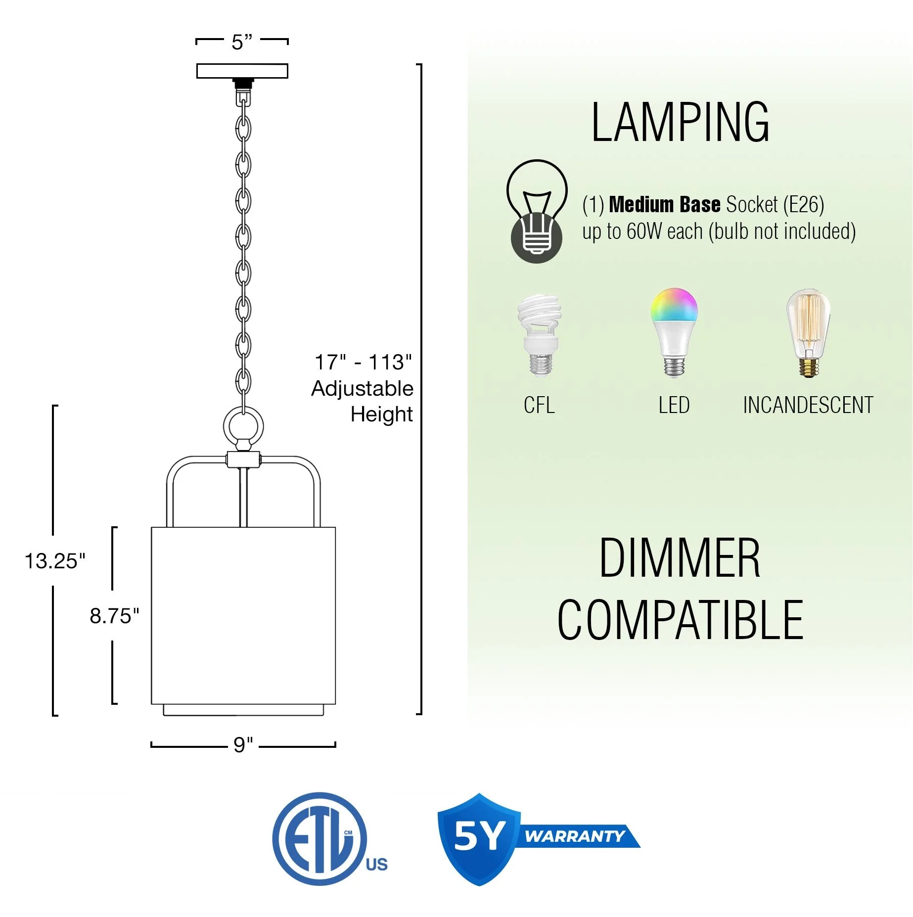 Cayman 13 Modern Chic Pendant Light