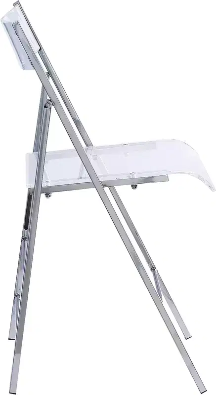 InterSpaceLiving Kasper Flex Luxury Modern Folding Chair Acrylic Lucite 2 Pk