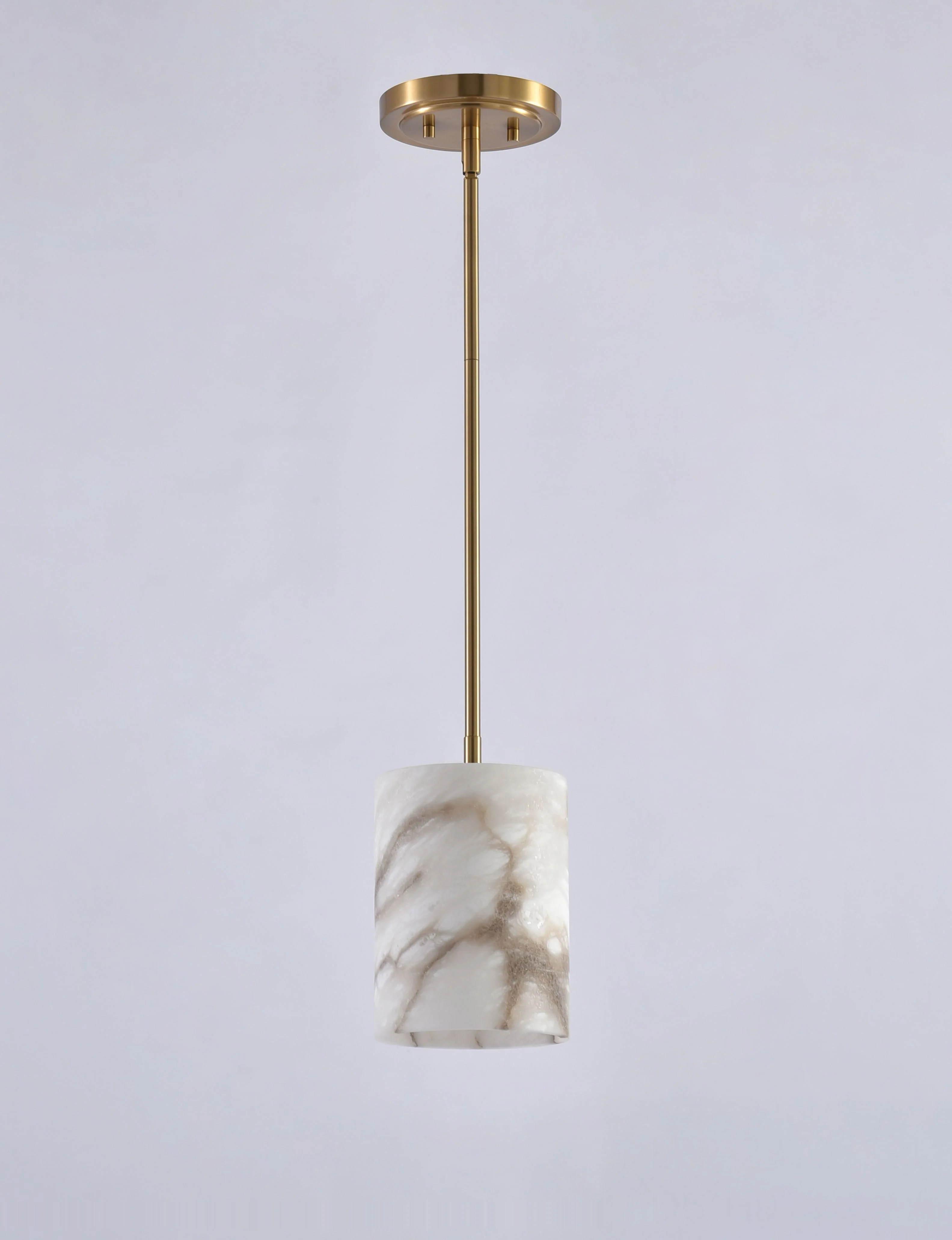 Valencia – Spanish Alabaster Pendant Light in Brushed Brass