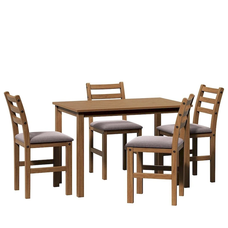 5 PCS Pub Sets Stylish Dining Table Set with 4 Upholstered Chairs