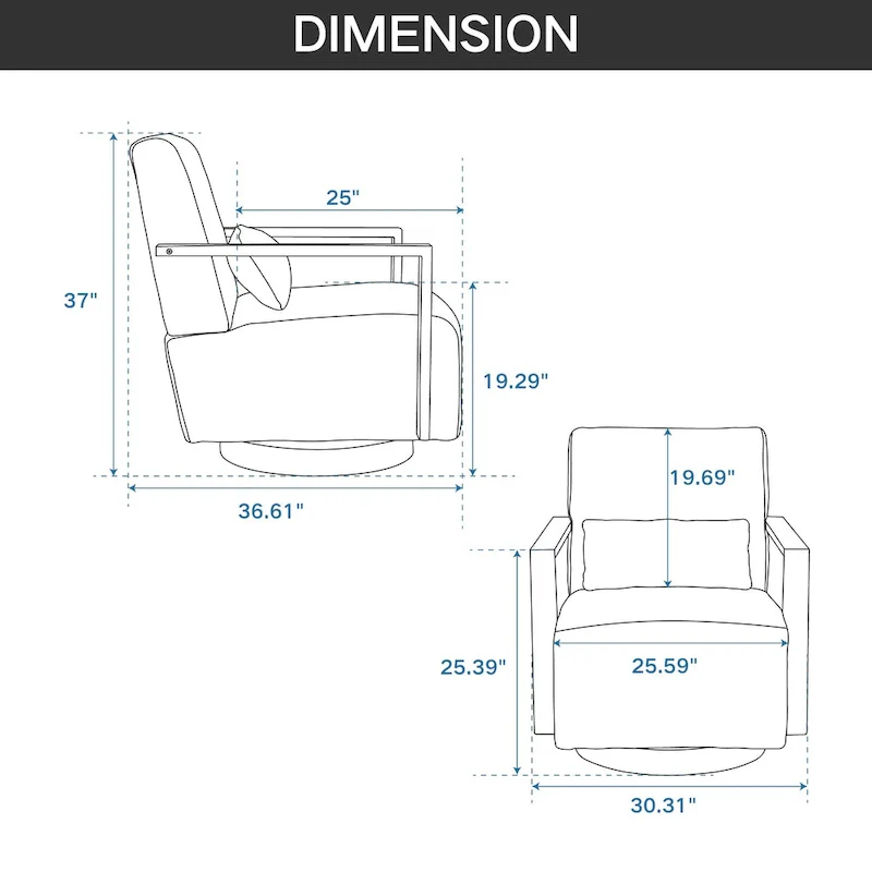 30.31  Linen Blend Upholstered Swivel Accent Chair