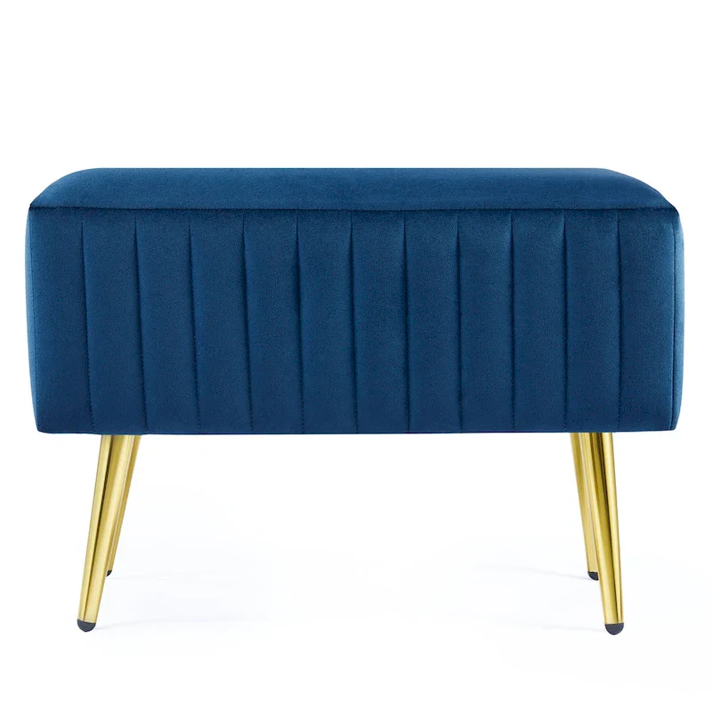 24-inch Modern Upholstered Entryway Bench with Velvet Seat