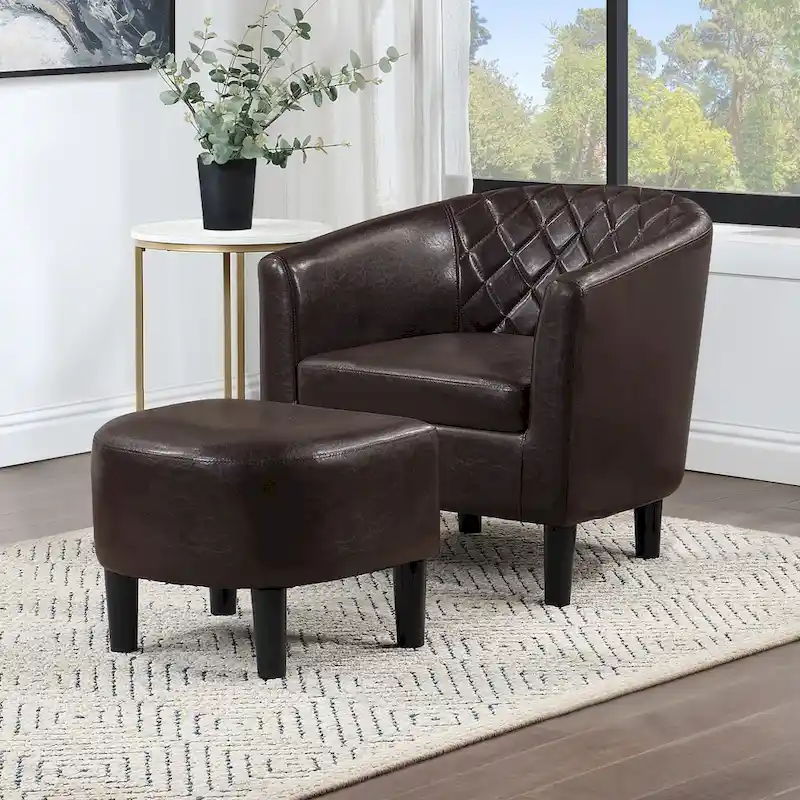 Convenience Concepts Take a Seat Roosevelt Accent Chair with Ottoman