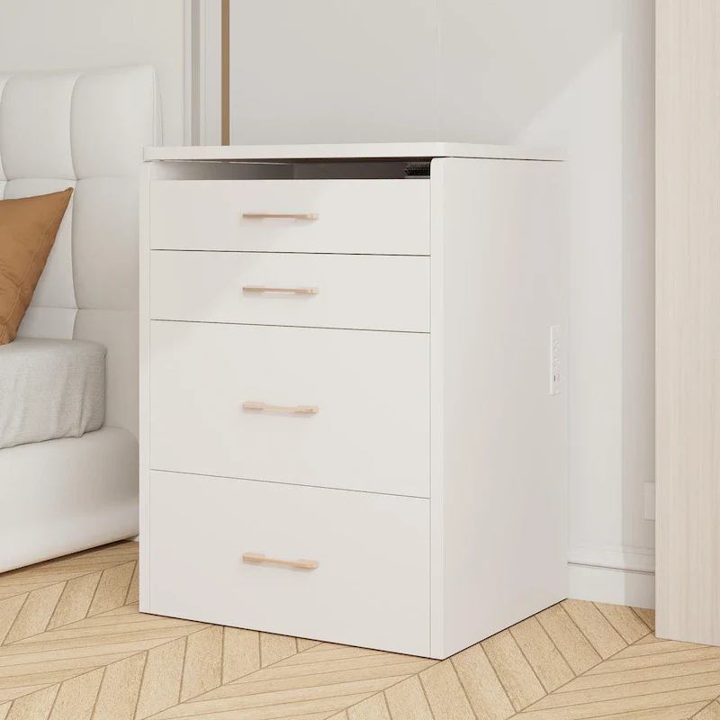 23.6 Makeup Vanity Table with Flip Top Lighted, 3 in 1 Vanity Desk with Glass, LED Light & Power Outlet, 3 Drawers