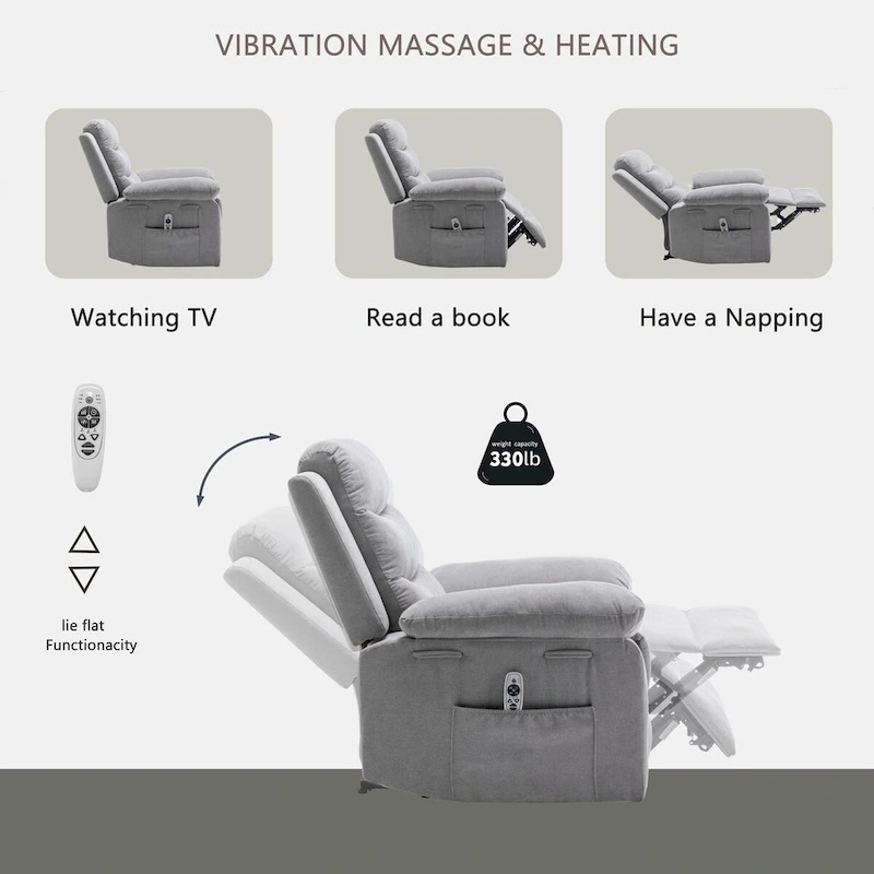 Power Recliner Chair With Adjustable Massage Function