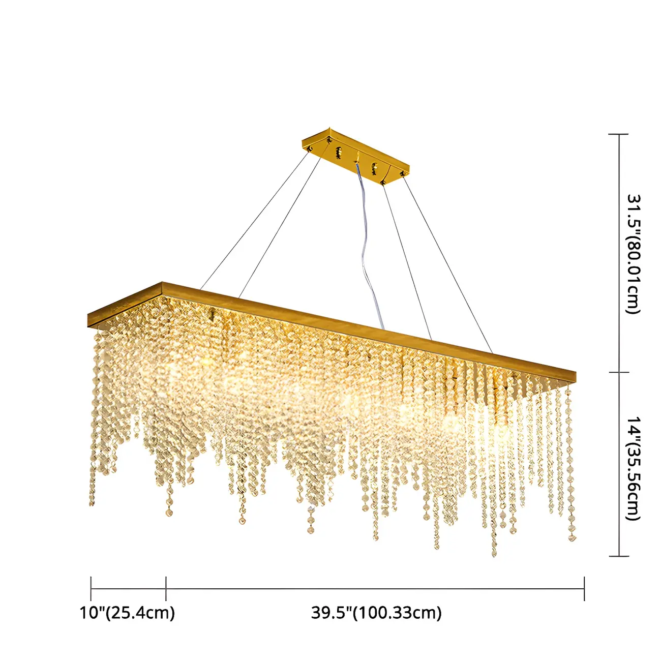 Kitchen Luxury Modern Gold Crystal Pendant Light