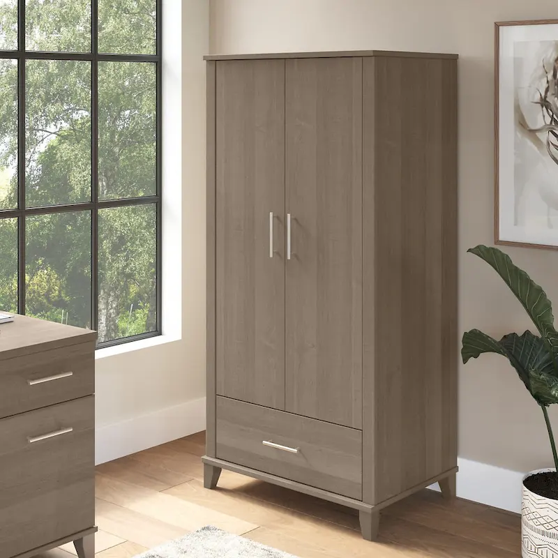 Somerset Tall Storage Cabinet with Doors and Drawer by Bush Furniture