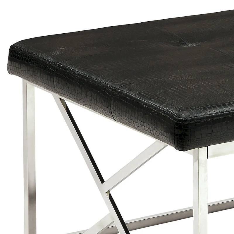 Nara Modern Faux Leather Tufted Accent Bench by Furniture of America