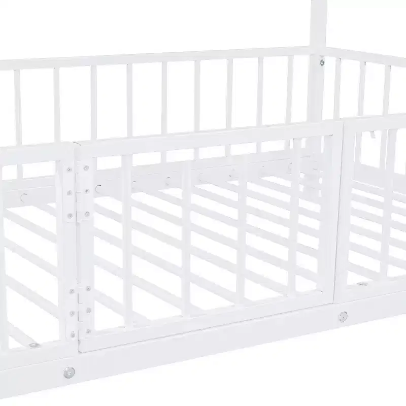 Whisen Stylish Design Metal Bunk Bed with Slide and Guardrails