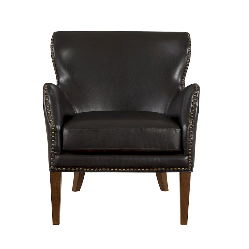 Daniela Deep Brown High Leg Slope Arm Chair, Wingback Chair