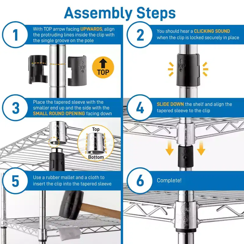 8-Tier Wire Shelving Unit Adjustable Steel Wire Rack