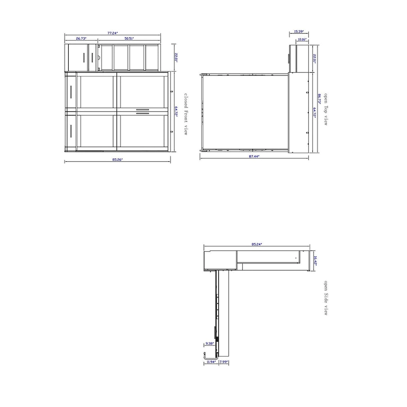 Brentwood Queen Murphy Bed with One Pier