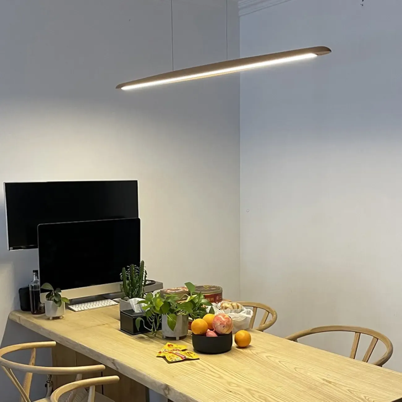 Modern Dimmable LED Adjustable Wood Island Pendant Light