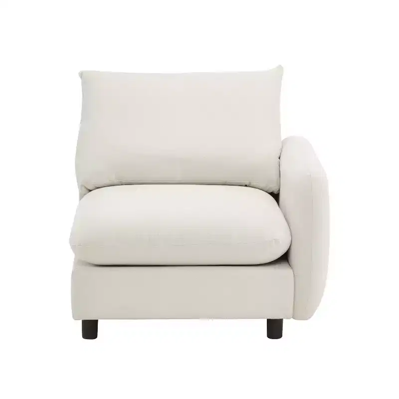 Christopher Knight Home Acker 5 Pieces Modern Upholstered Modular Sectional Sofa Set, White