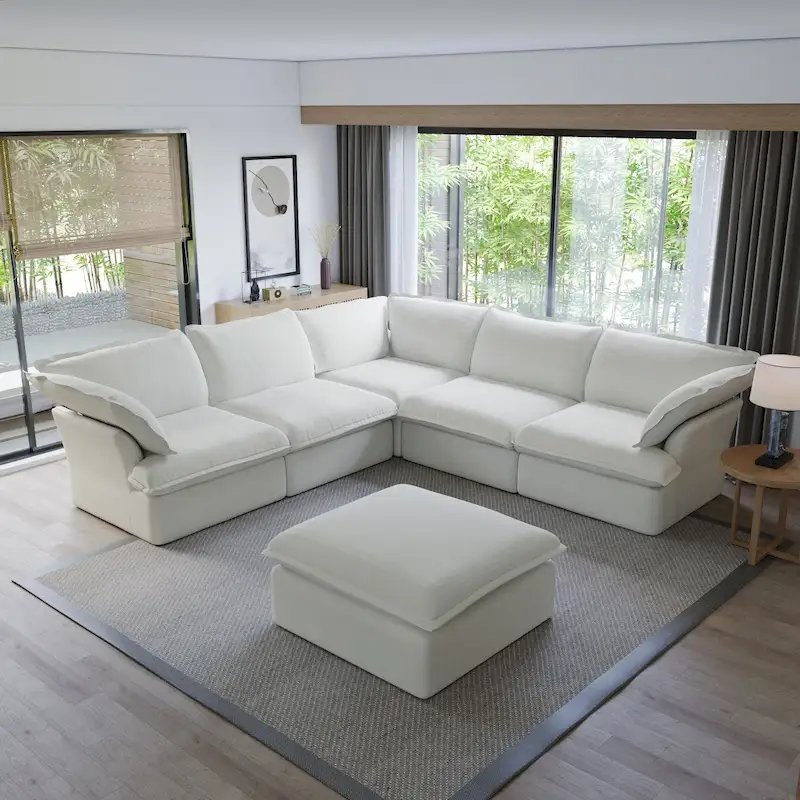 L-shape Sectional Sofa Modern Upholstered Modular Sofa