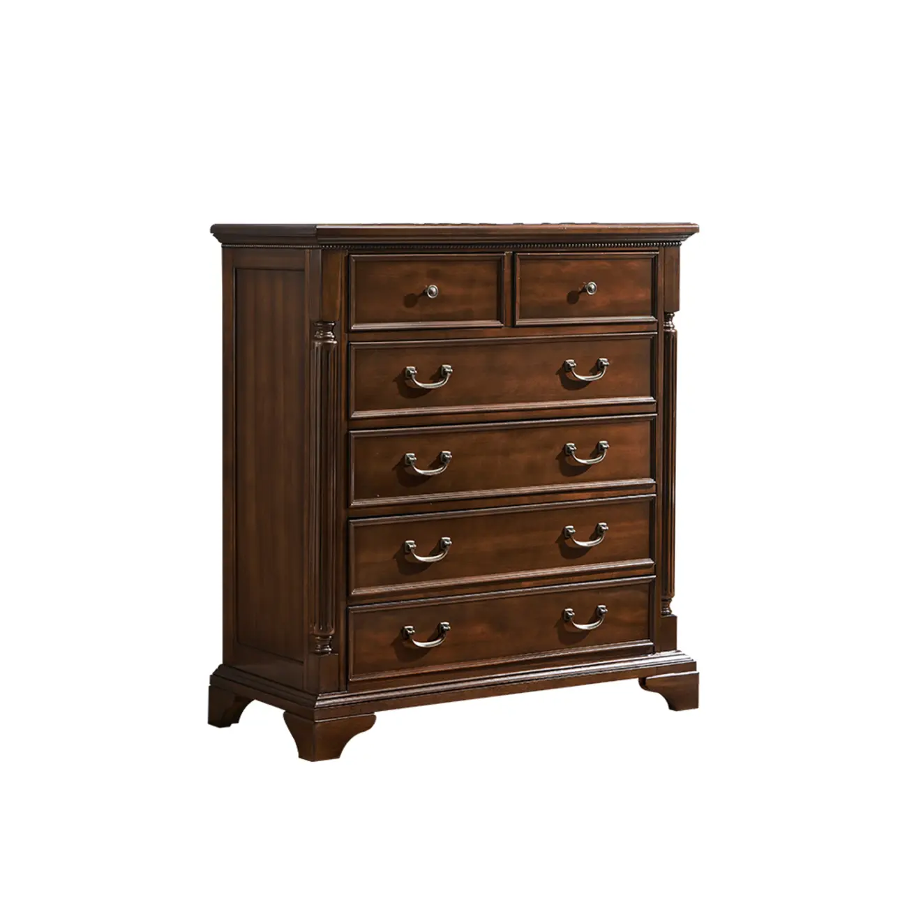 Classic Brown Wooden Double Dressers with 9-Drawers