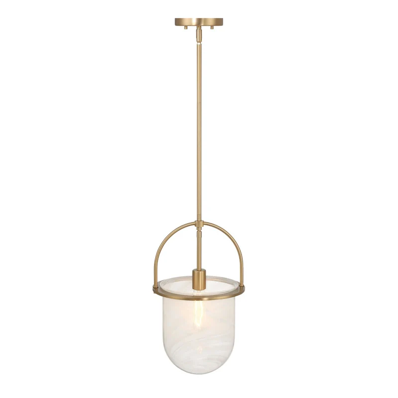 Beatrice Handmade Marbleized Glass and Metal Ceiling Light - 10.1 L x 10.1 W x 17.6 H