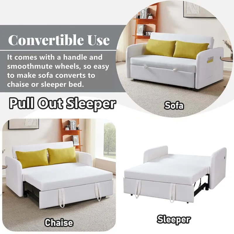 Aukfa Sofa Bed Pull Out Couch Convertible Loveseat Sleeper Sofa Couch