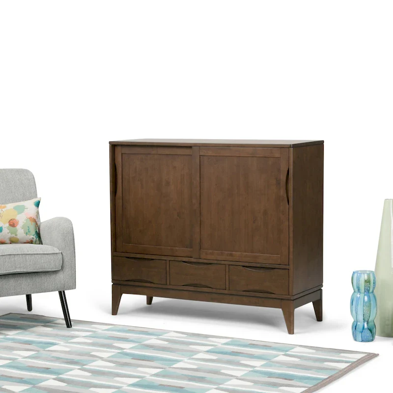 Pearson SOLID HARDWOOD 48 inch Wide Mid Century Modern Medium Storage Cabinet - 48w x 17d x 42 h