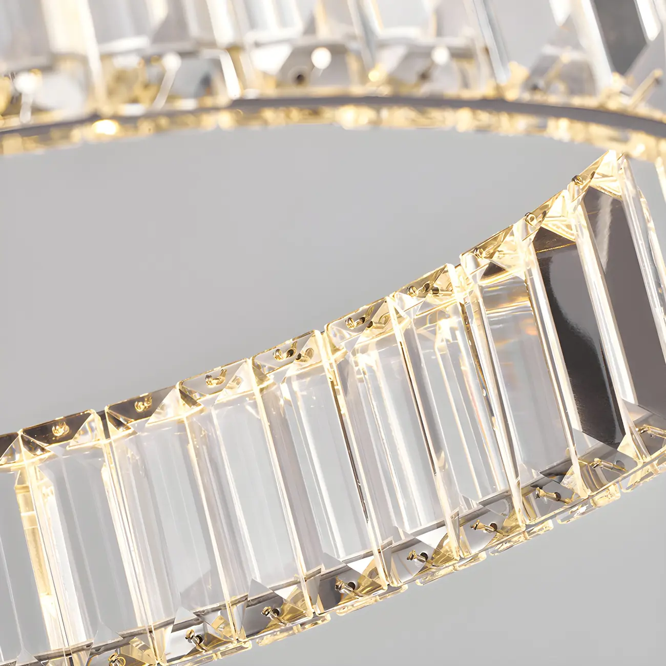 Dining Area Modern Crystal LED Ring Pendant