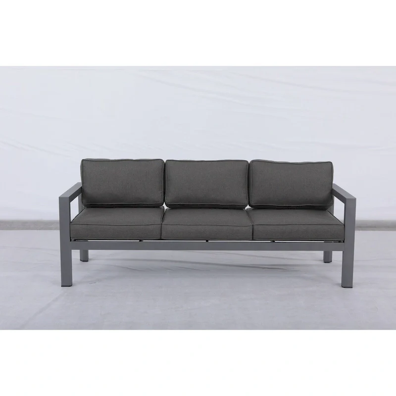Cabo Aluminum Sofa with Gray Frame with Cushion.