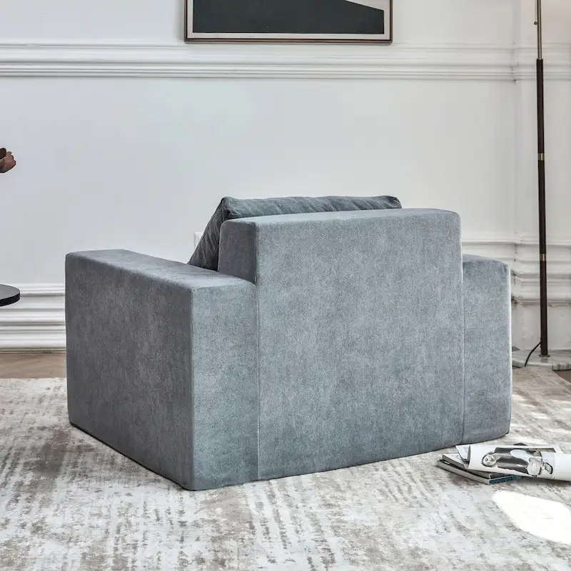 Plain Grey Modern 40.2 Accent Chair with Pillow