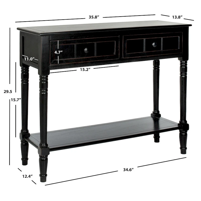SAFAVIEH Camilla Grey 2-Drawer Console Table - 35.8 x 13.8 x 29.5 - 36Wx14Dx30H