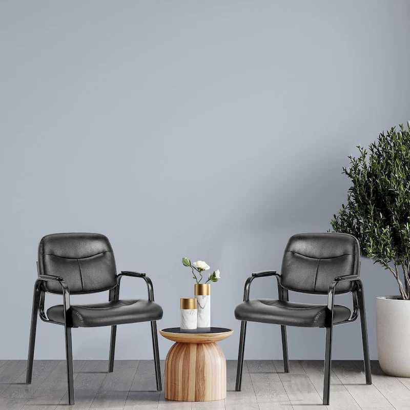Reception Chairs, Leather Office Desk Guest Side Chair