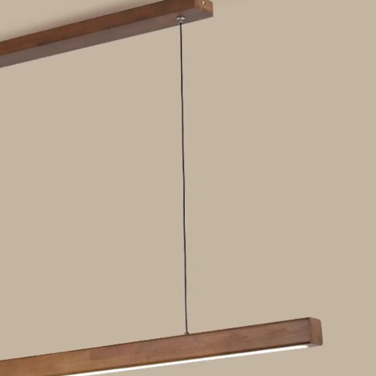 Walnut Wood Rustic Island Light in Rectangular Shape