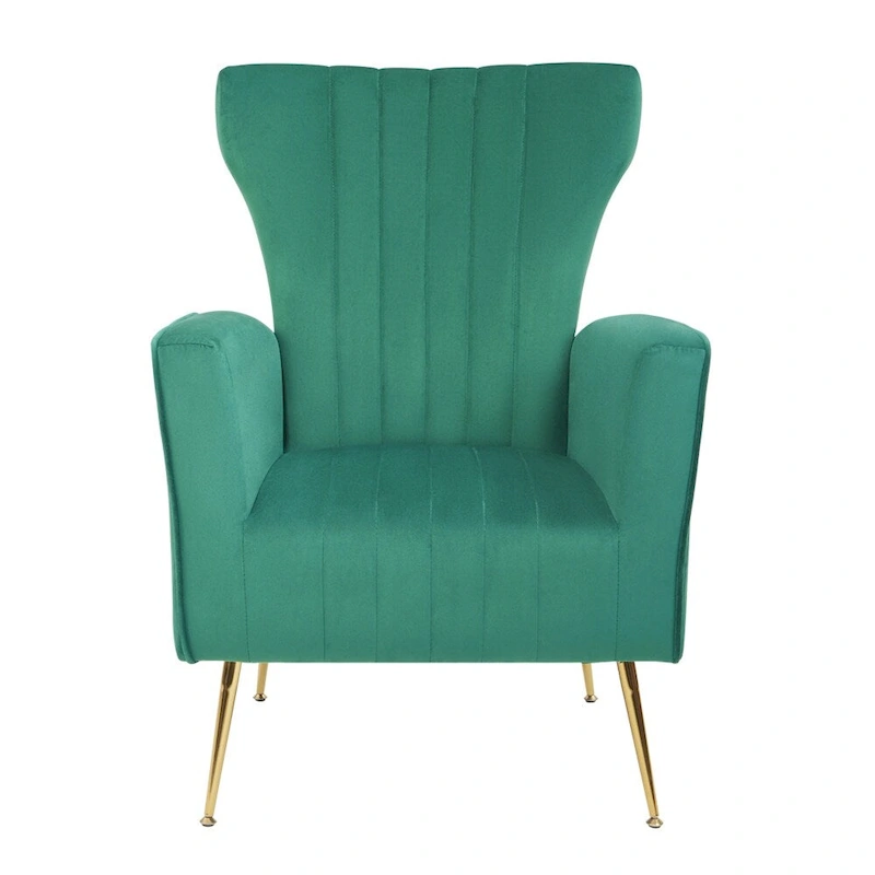 Velvet Accent Chair with Gold Legs