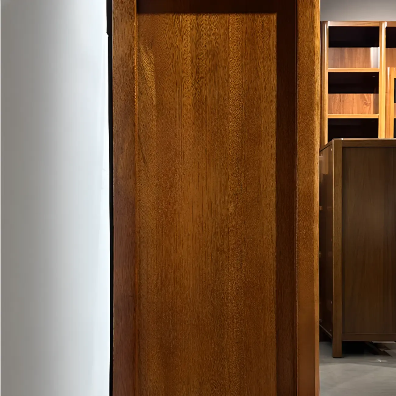 Modern Wood Wine Rack with Glass Holder Walnut