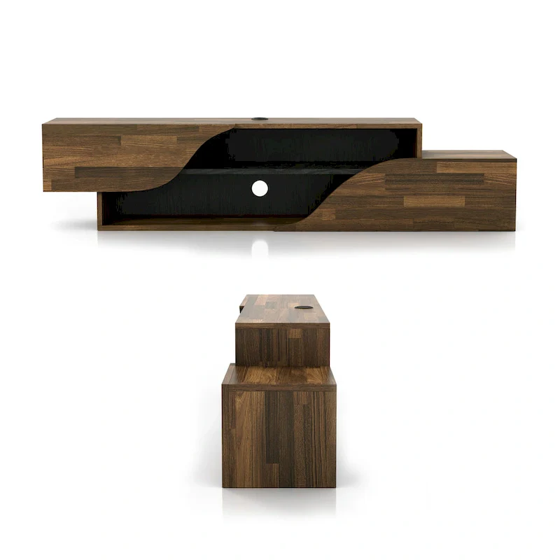 DH BASIC Transitional 59-inch 2-Shelf Floating TV Stand by Denhour